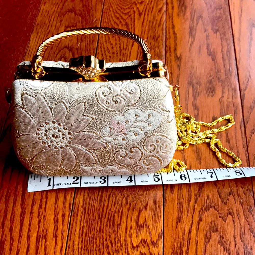 Gold embossed evening bag